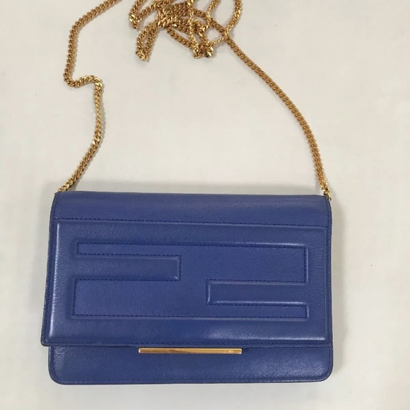 blue fendi wallet